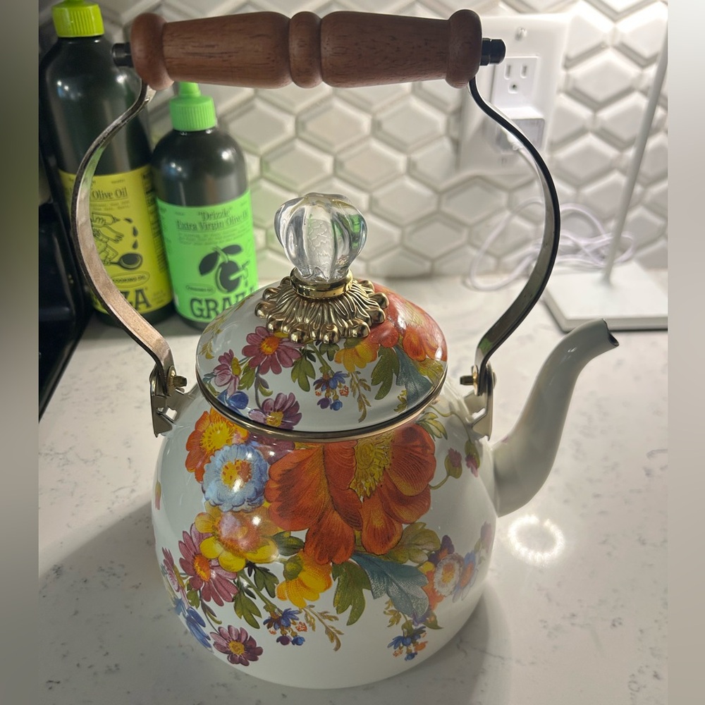 Mackenzie Childs Flower Market 2 qt tea kettle